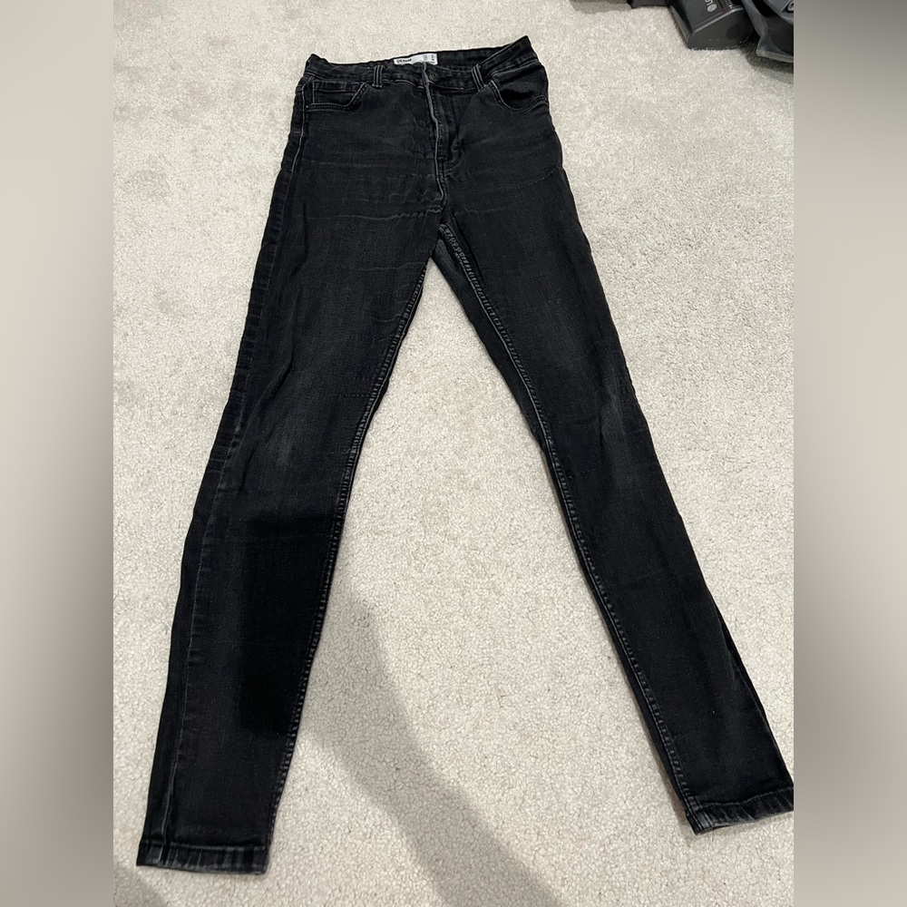 Black bershka skinny high rise jeans